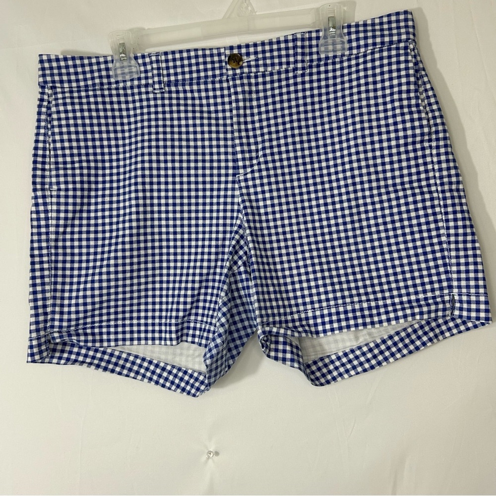 Old Navy Blue & White Gingham Everyday Mid-Rise Shorts - Size 14